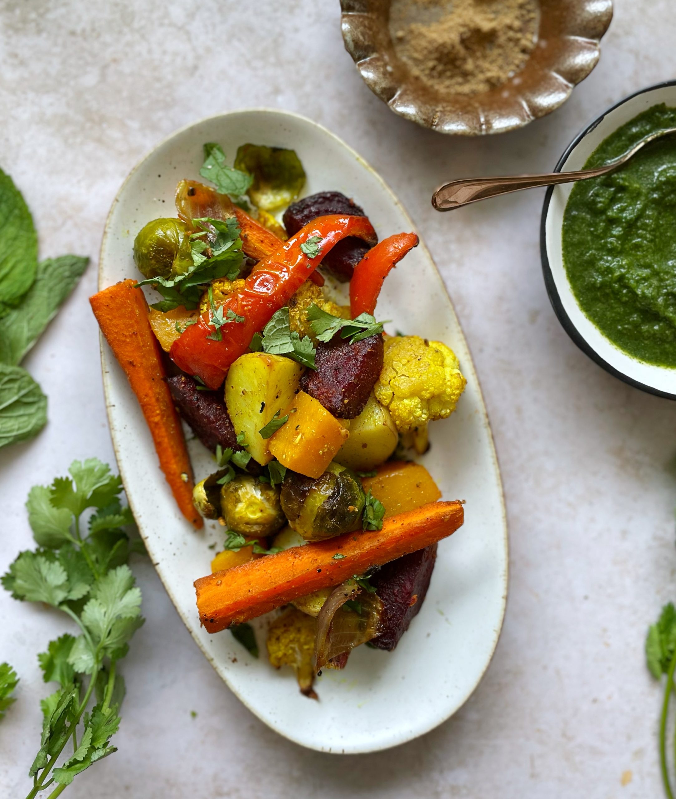 Indian Spiced Roasted Vegetables Healthy Ish And Happy